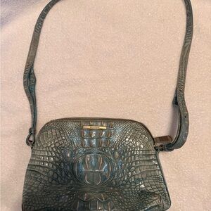 Brahmin Mini Duxbury Crossbody Blue Teal Melbourne Leather – Worn condition